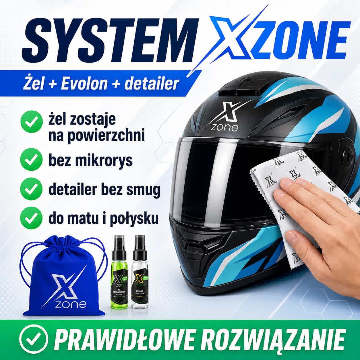 System Xzone - podróżny zestaw do czyszczenia kasku